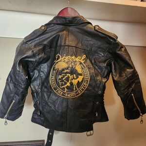 Diesel Cropped Leather Biker Jacket